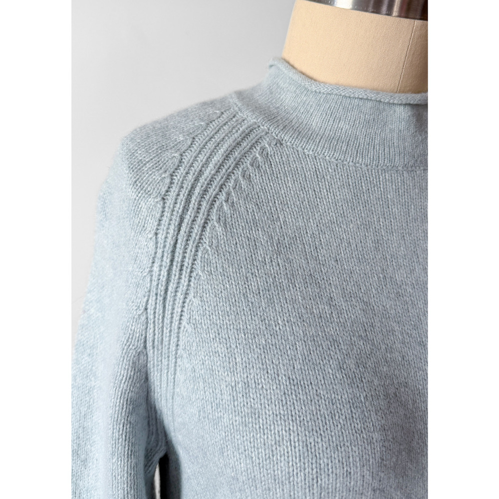 J.Crew Women's 1988 Rollneck Sweater Merino Wool Light Powder Blue Knit Top - Picture 5 of 8